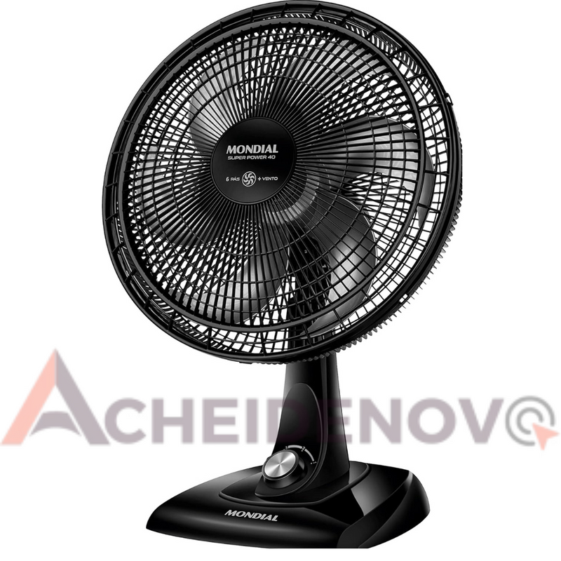 Ventilador de Mesa UltraSilencioso 40cm Super Power, Mondial, Preto/Prata, 140W, 110V e 220V